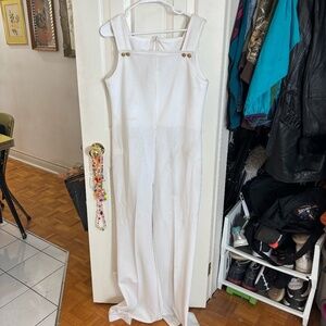 vintage white thick 70s jumpsuit